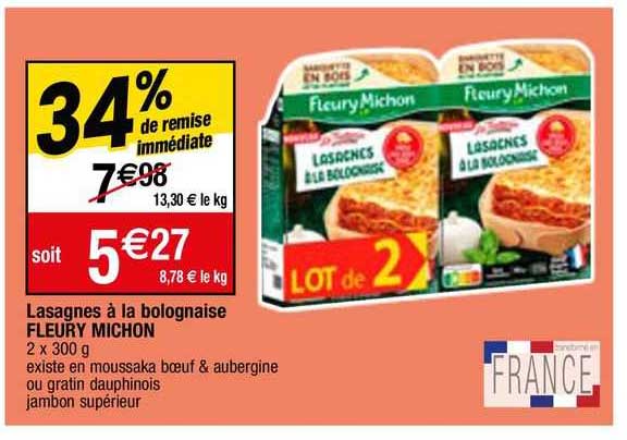 lasagnes à la bolognaise fleury michon