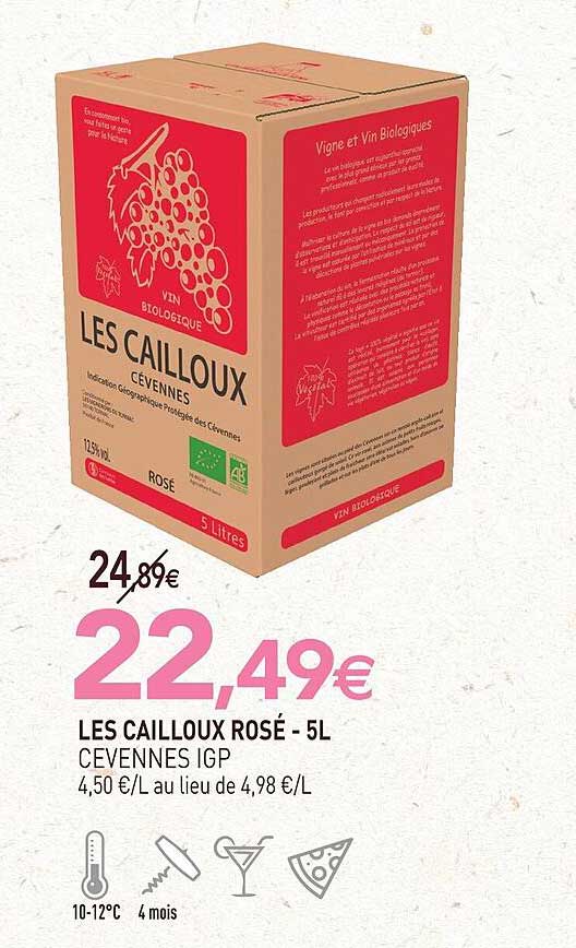 les cailloux rosé cevennes igp - 5 l
