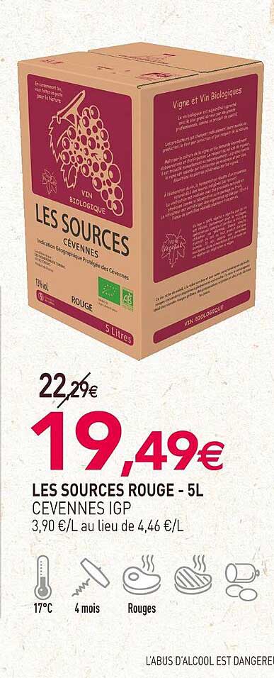 les sources rouge cevennes igp - 5l
