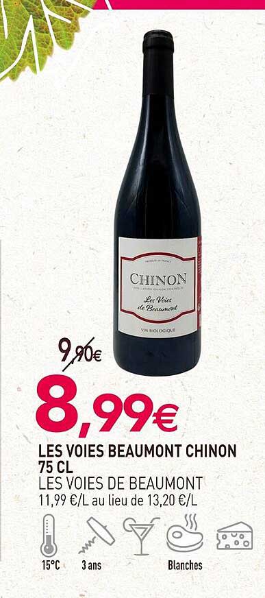 les voies beaumont chinon 75 cl