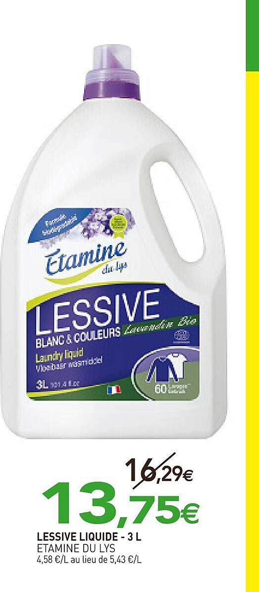 lessive liquide étamine ou lys - 3 l