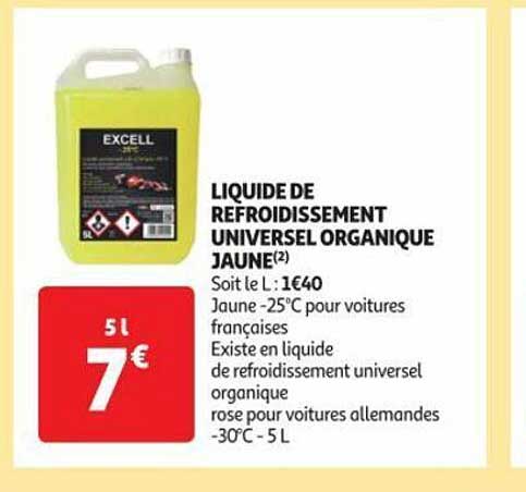 liquide de refroidissement universel organique jaune