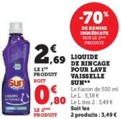 liquide de rinçage pour lave vaisselle sun