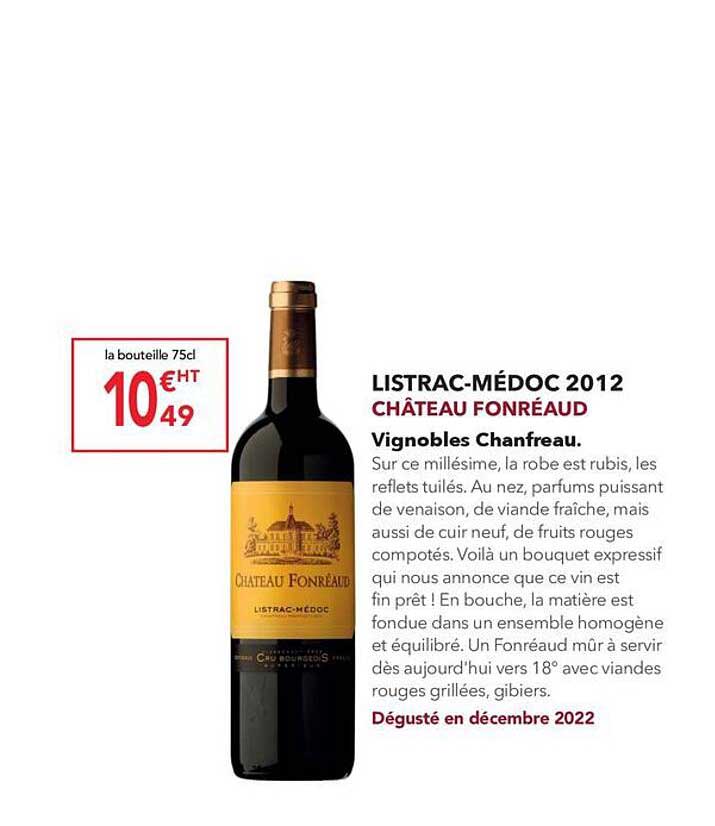 listrac-médoc 2012 château fonréaud