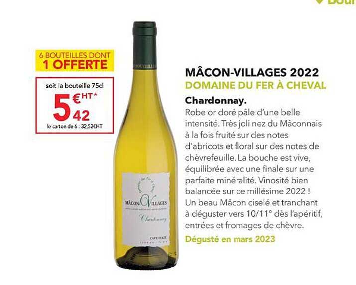 mâcon-villages 2022 domaine du fer à cheval chardonnay