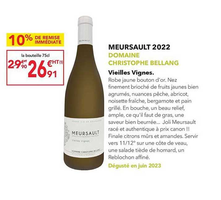 meursault 2022 domaine christophe bellang