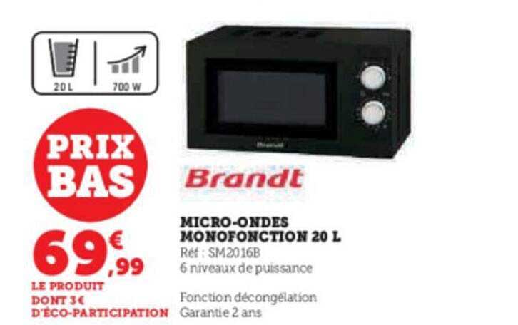 micro-ondes monofonction 20 l brandt