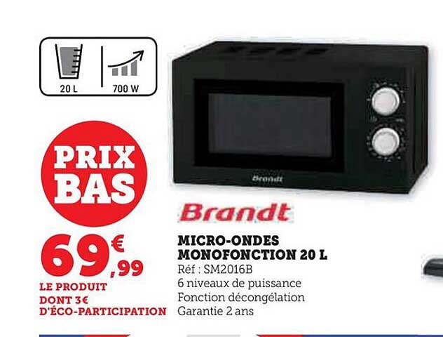 micro-ondes monofonction 20 l brandt