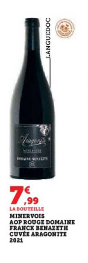 minervois aop rouge domaine franck benazeth cuvée aragonite 2021