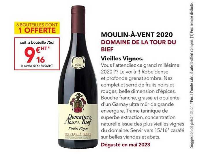 moulin-à-vent 2020 domaine de la tour du bief vieilles vignes