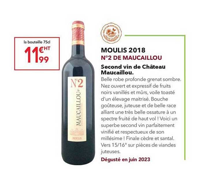 Moulis 2018 N°2 De Maucaillou