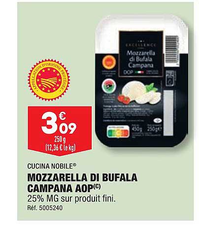 mozzarella di bufala campana aop cucina nobile