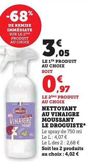 nettoyant au vinaigre moussant le droguiste