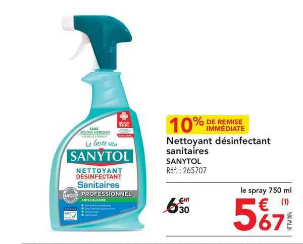 nettoyant désinfectant sanitaires sanytol