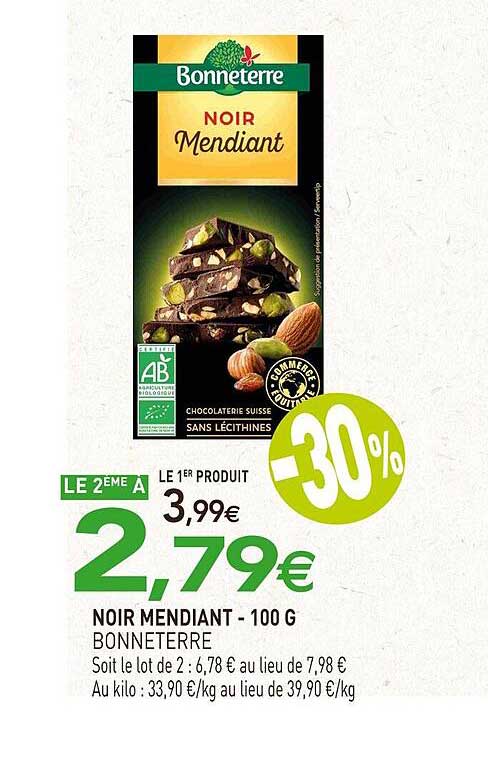 noir mendiant bonneterre - 100 g