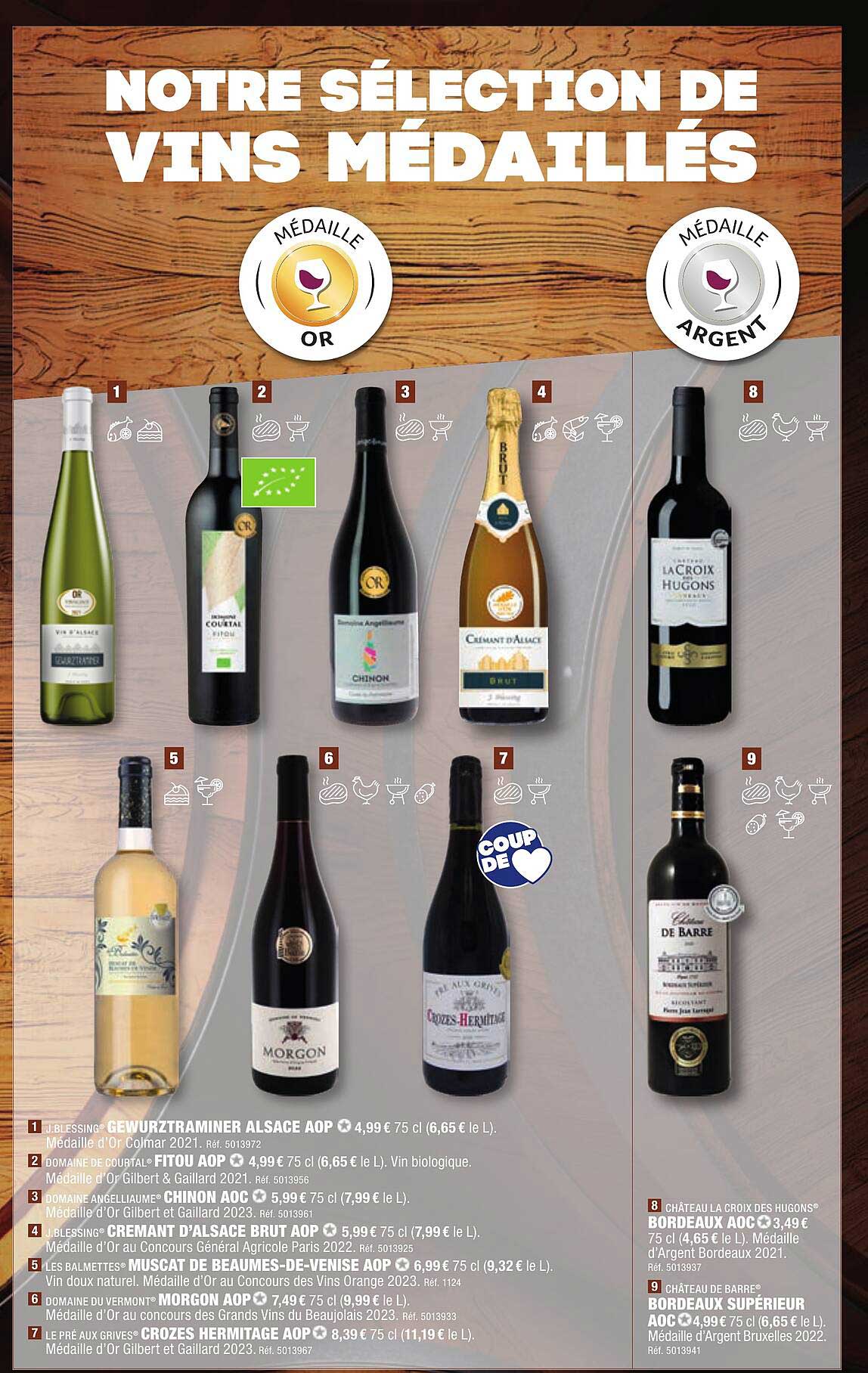 notre sélection de vins médaillés