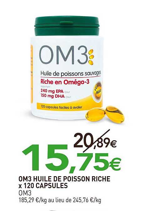 om3 huile de poisson riche x 120 capsules