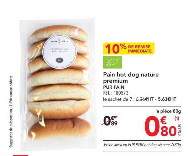 pain hot dog nature premium pur pain