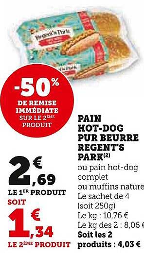 pain hot-dog pur beurre regent's park