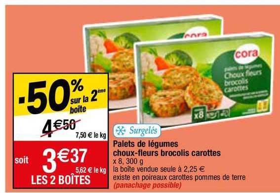 Palets De Légumes Choux-fleurs Brocolis Carottes Cora