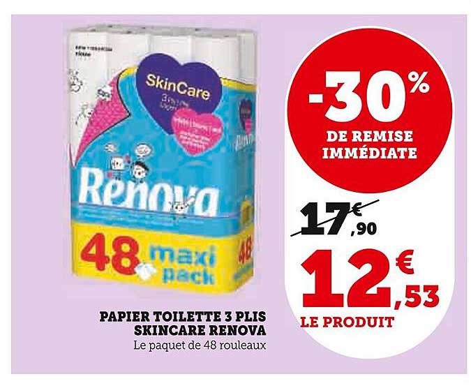papier toilette 3 plis skincare renova