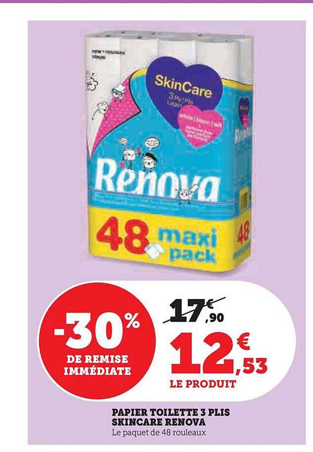 Papier Toilette 3 Plis Skincare Renova