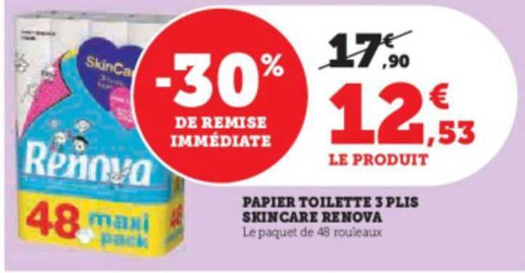 papier toilette 3 plis skincare renova