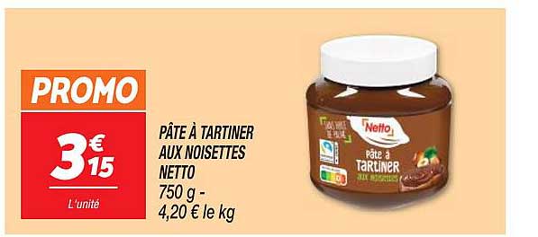 Pâte à Tartiner Aux Noisettes Netto