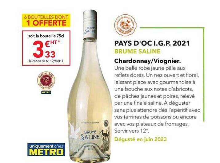 pays d'oc i.g.p. 2021 brume saline chardonnay/viognier