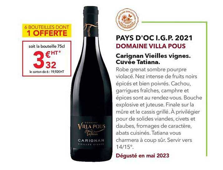 pays d'oc i.g.p. 2021 domaine villa pous