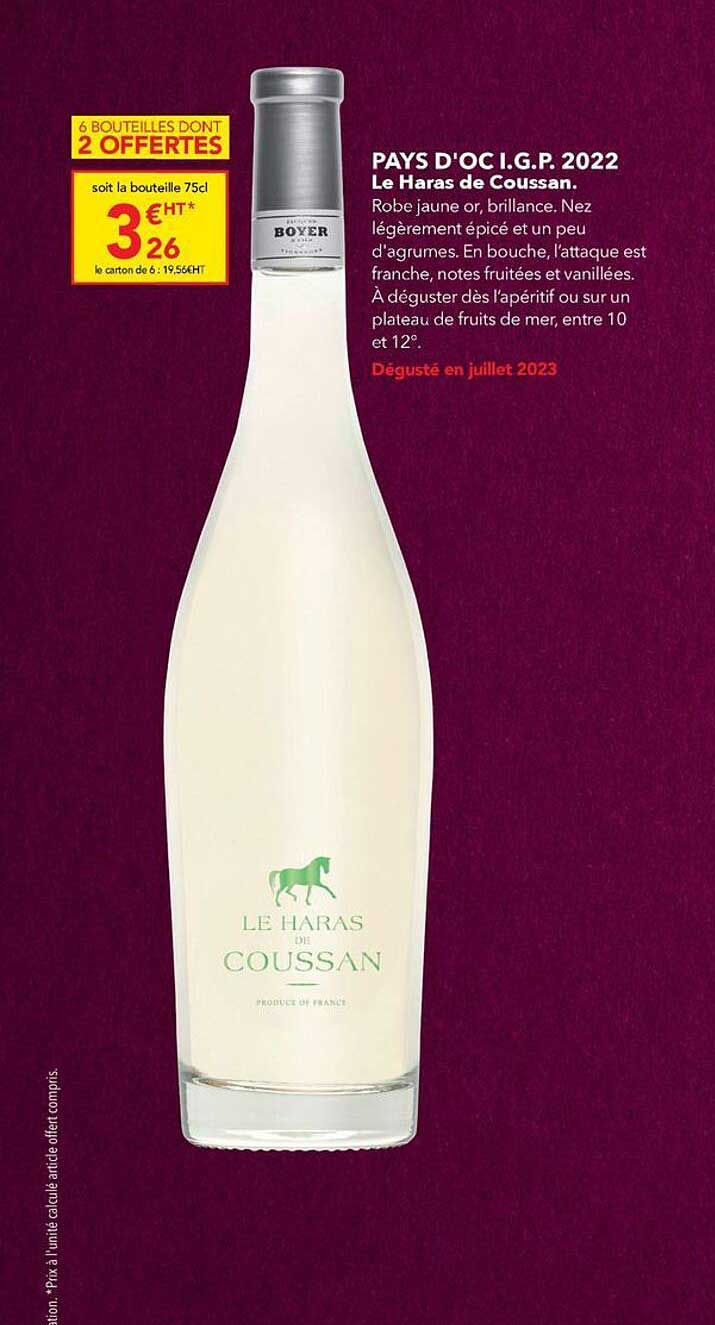 pays d'oc i.g.p. 2022 le haras de coussan