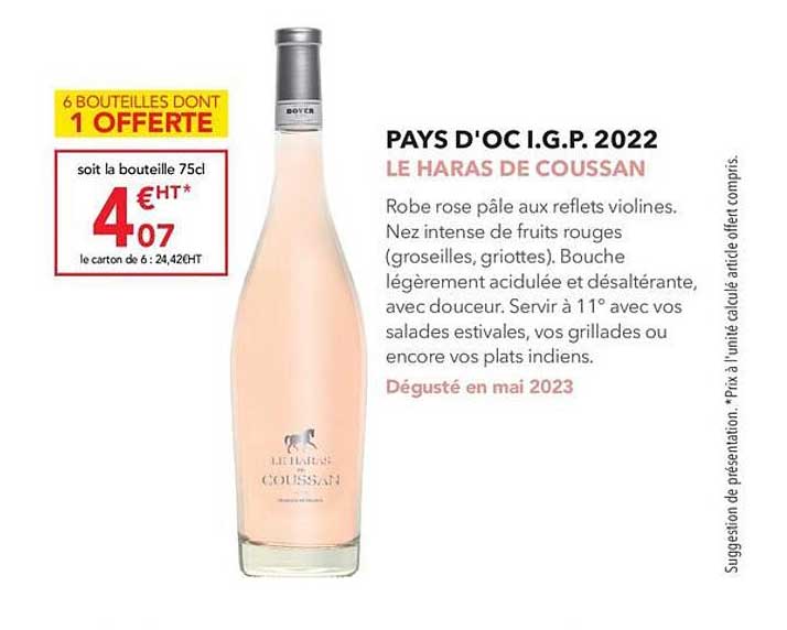 pays d'oc i.g.p. 2022 le haras de coussan