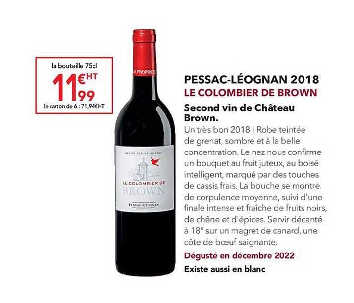 pessac-léognan 2018 le colombier de brown