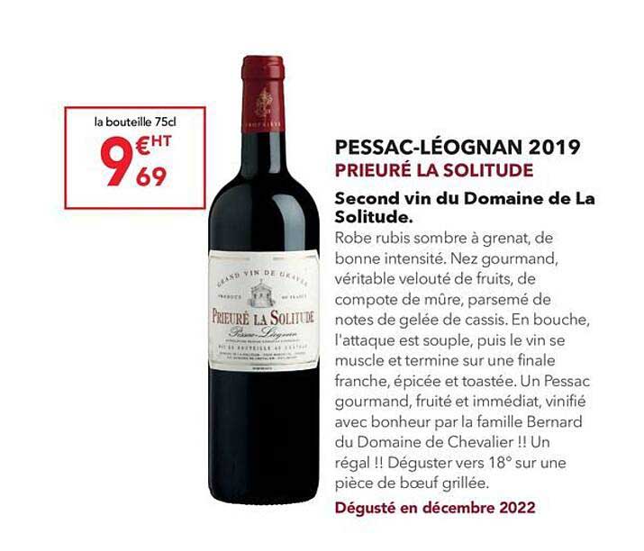 pessac-léognan 2019 prieuré la solitude