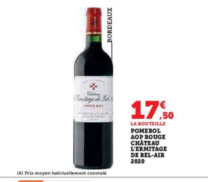 pomerol aop rouge château l'ermitage de bel-air 2022