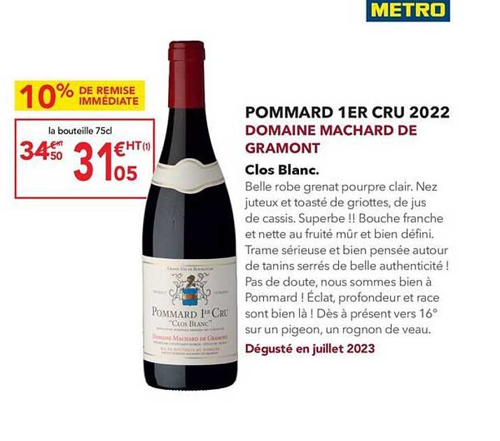 pommard 1er cru 2022 domaine machard de gramont clos blanc