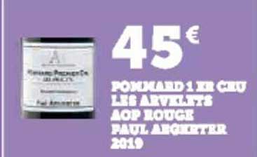 pommard 1er cru les arveltys aop rouge paul aegerter 2019