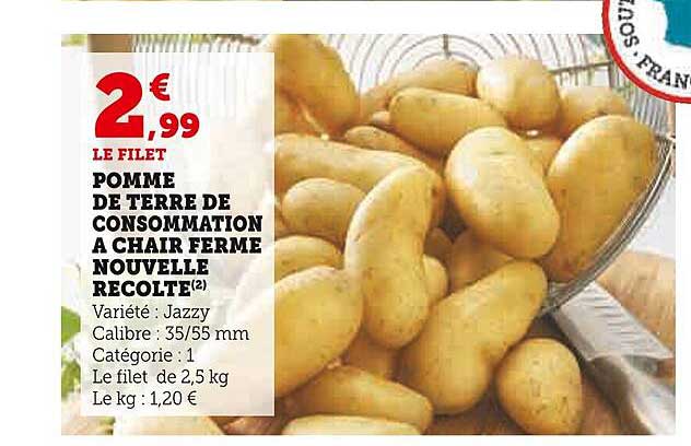 pomme de terre de consommation à chair ferme nouvelle récolte