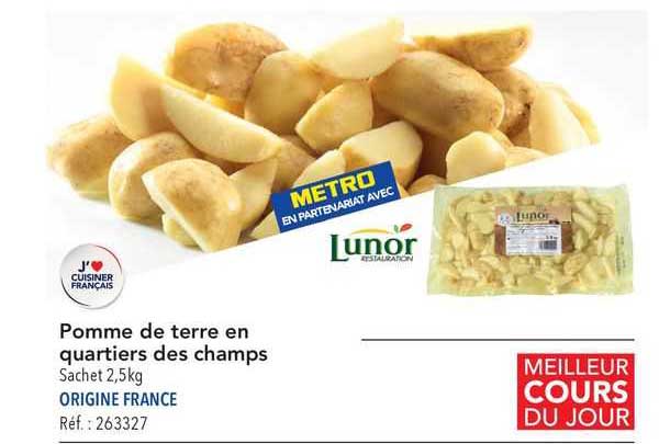 pomme de terre en quartiers des champs