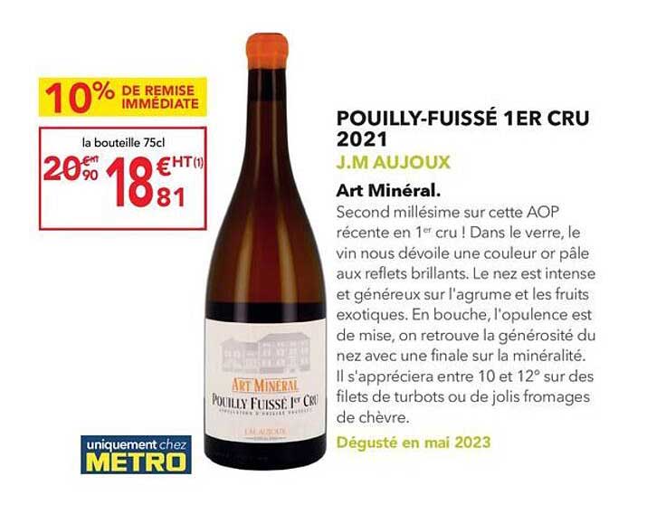 pouilly-fuissé 1er cru 2021 j.m aujoux art minéral