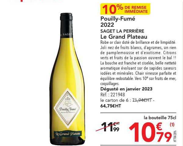 pouilly-fumé 2022 saget la perrière le grand plateau