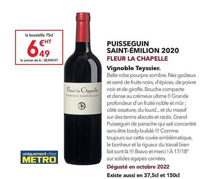 puisseguin saint-émilion 2020 fleur la chapelle