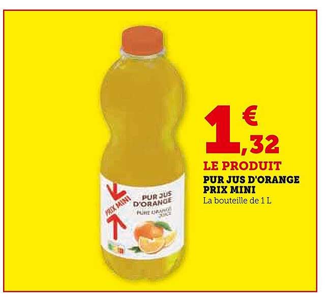 pur jus d'orange prix mini