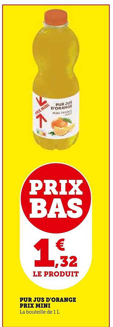 pur jus d'orange prix mini