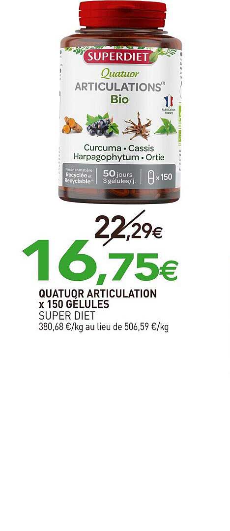 quatuor articulation x 150 gélules super diet