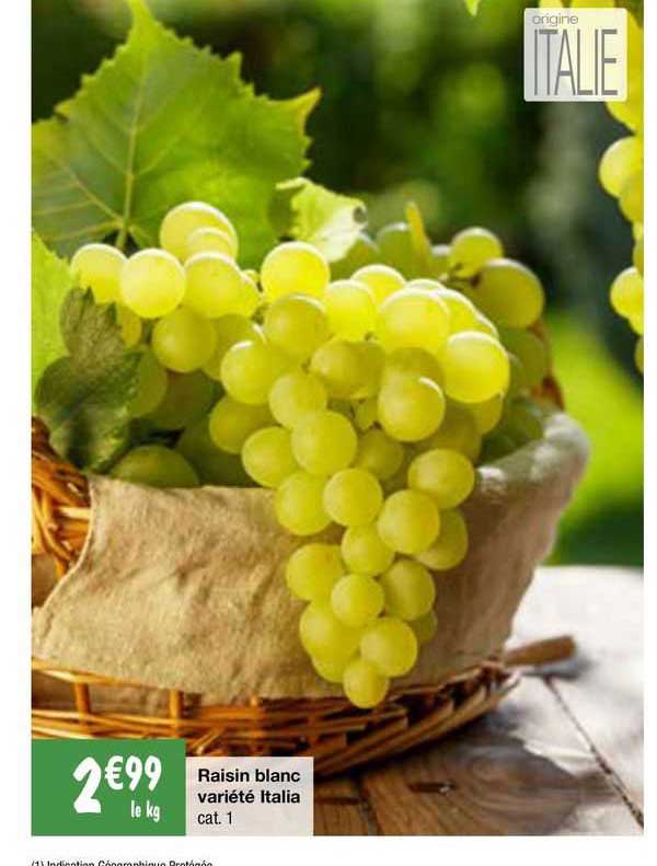 raisin blanc variété italia