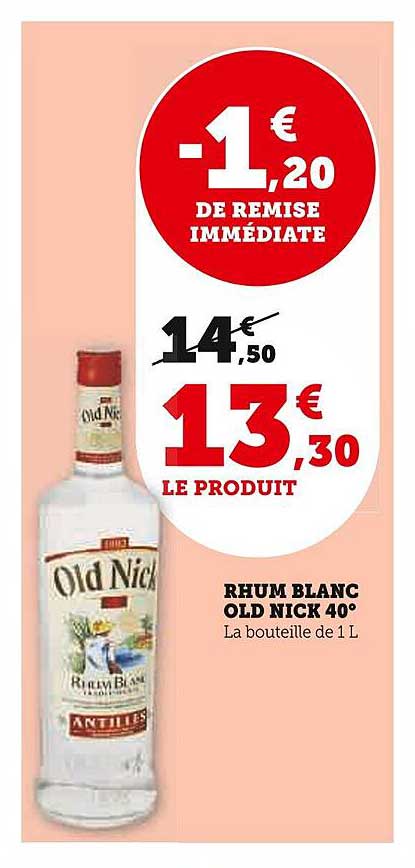 rhum blanc old nick 40°