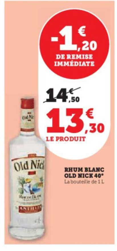 rhum blanc old nick 40°