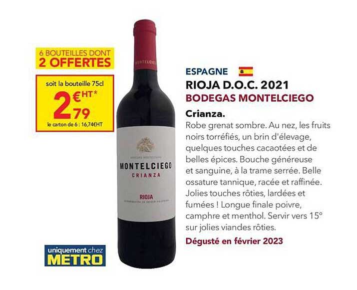 rioja d.o.c. 2021 bodegas montelciego crianza