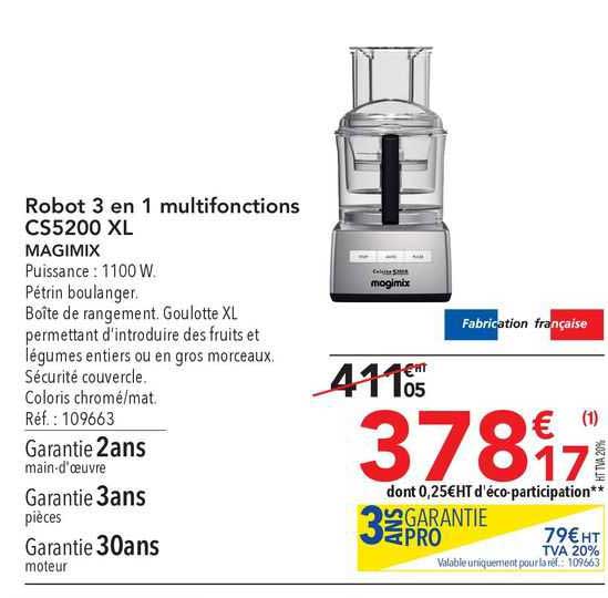 Robot 3 En 1 Multifonctions Cs5200 XL Magimix